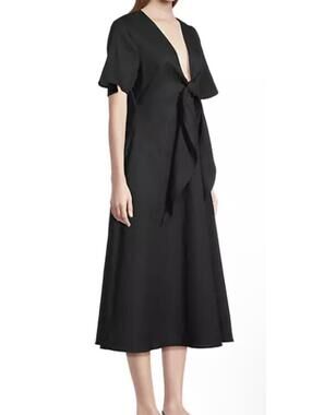 Harahan Fiiorella Black Midi Linen Blend Medium $312